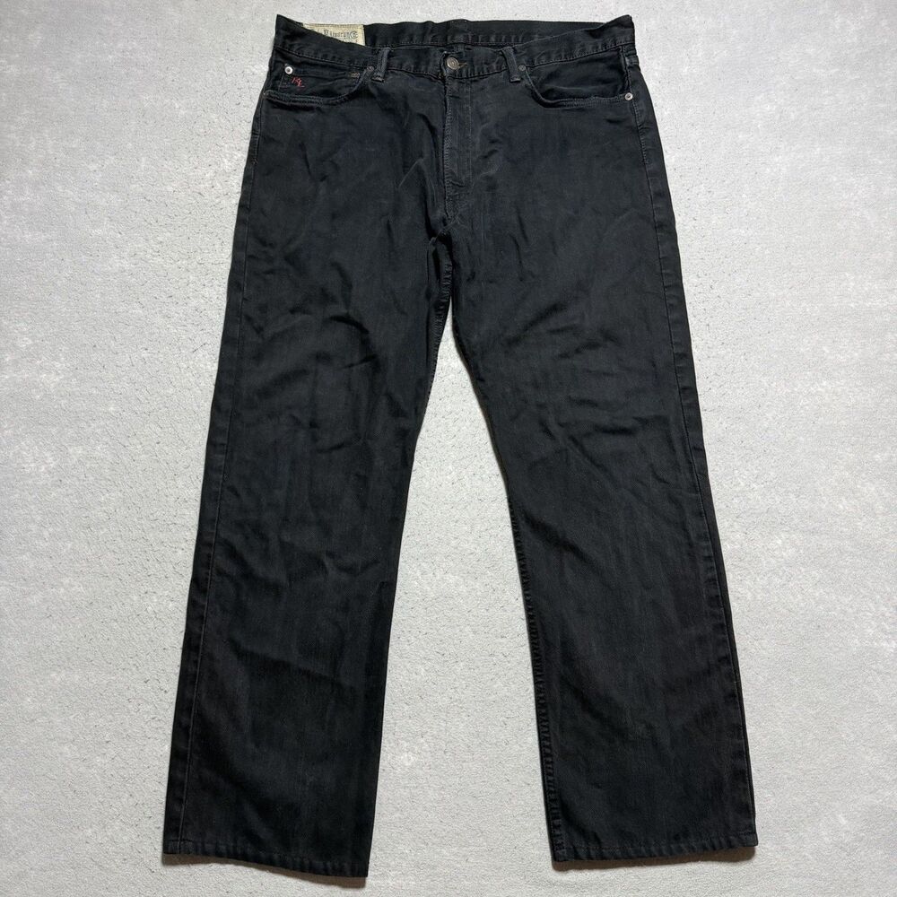 Polo Ralph Lauren Jeans Mens 36x32 Black Hampton Straight Fit